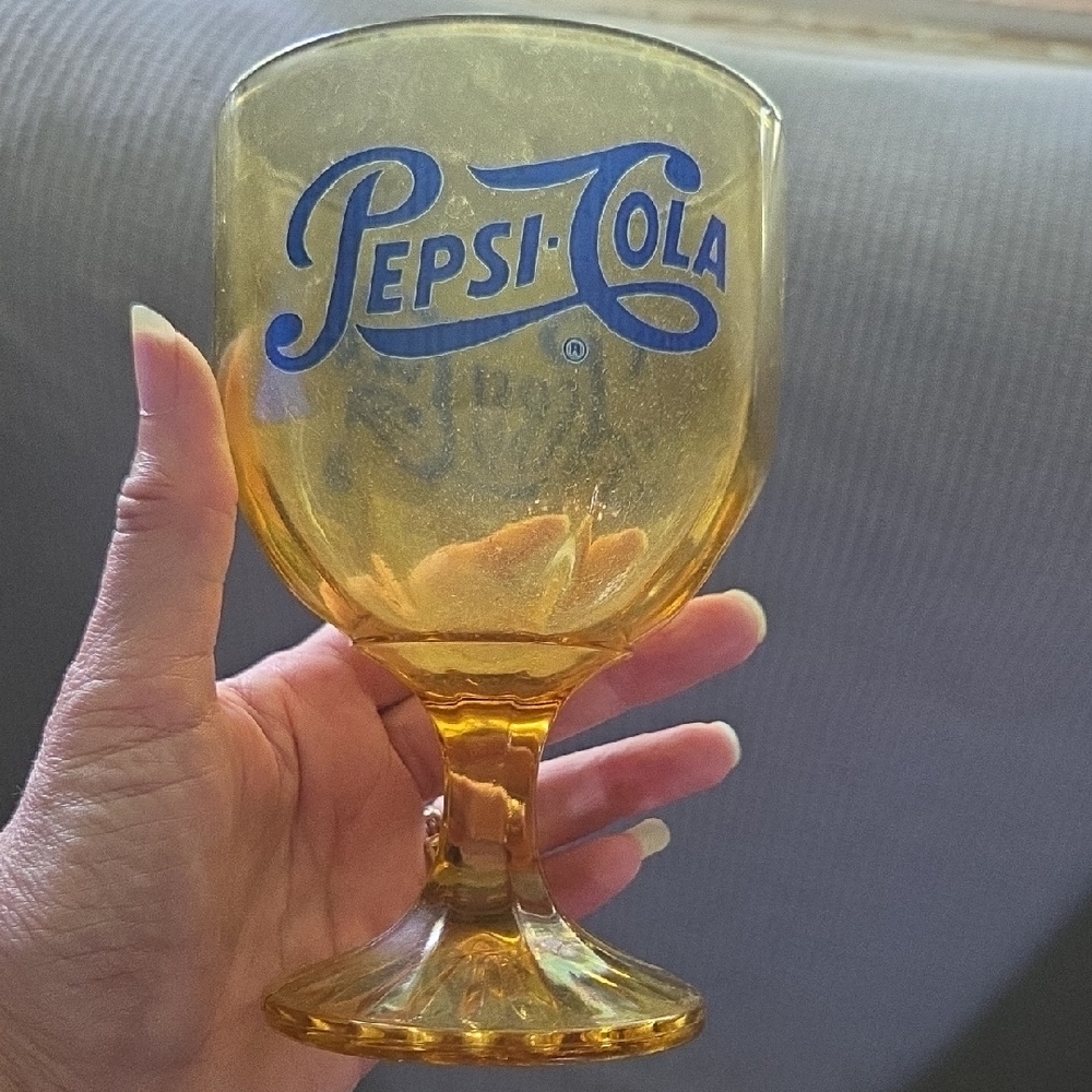 Pepsi-Cola Amber Glass Goblet